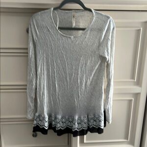Women's Gray and Black Lace Trim Top small, medium or large. All brand new